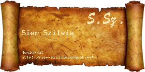 Sier Szilvia névjegykártya