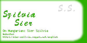 szilvia sier business card